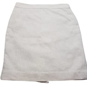 J Crew Cream White Textured A Line Skirt Size 8
